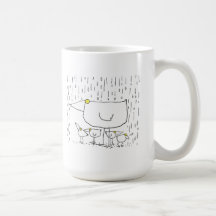 Pájaro de la madre que abriga sus polluelos taza de café