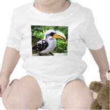 pájaro de la pintura del hornbill de lado trajes de bebé