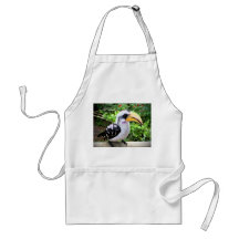 pájaro de la pintura del hornbill de lado delantales