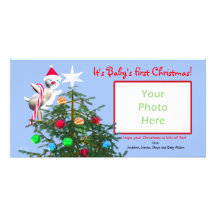 Pájaro de las Felices Navidad - el primer navidad  Tarjetas Con Fotos Personalizadas
