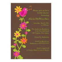 Pájaro de moda y invitación nupcial de la ducha de