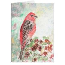 Pájaro de pino Notecard Felicitacion