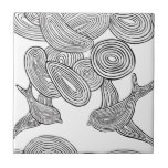 "Pájaro de Swirly " Tejas Ceramicas