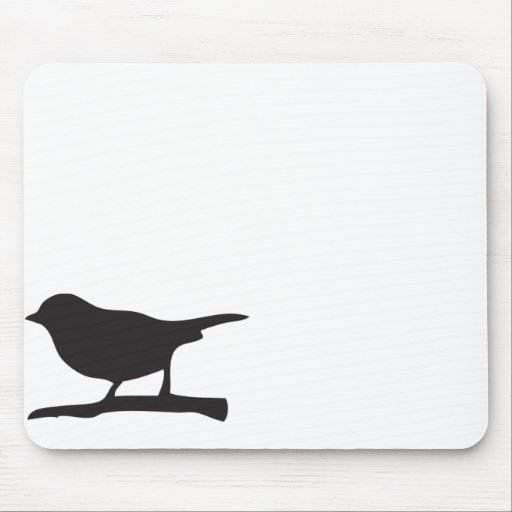 Pájaro del gorrión y silueta negra y blanca de la  alfombrilla de ratón