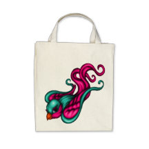 Pájaro del Punky - tote orgánico del ultramarinos Bolsas
