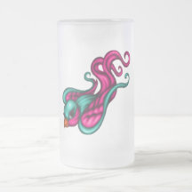 Pájaro del Punky - vidrio esmerilado Stein Taza De Café