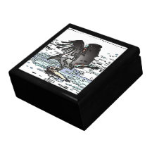 Pájaro del rapaz de Osprey y caja de regalo de los