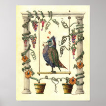 Pájaro en el oscilación 1974 - impresión del arte posters