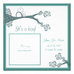 Pájaro en la invitación del bebé del árbol