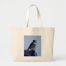 Pájaro en silla bolsas lienzo
