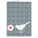 Pájaro en tarjeta de felicitación del amor