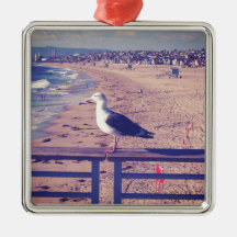 Pájaro en un carril ornamento de navidad