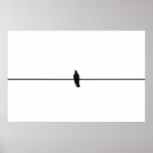 pájaro en un poster del alambre