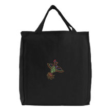 Pájaro exótico bolsas bordadas