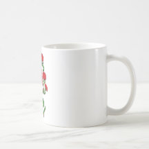 pájaro exótico bordado tazas