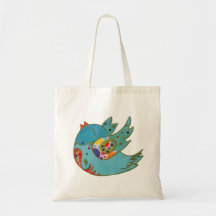 Pájaro feliz lindo bolsas de mano