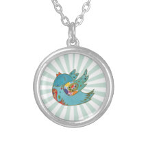 Pájaro feliz lindo collares personalizados