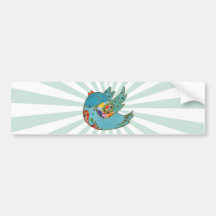 Pájaro feliz lindo etiqueta de parachoque