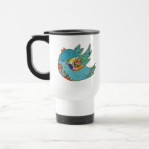 Pájaro feliz lindo taza de café