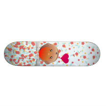 Pájaro lindo del petirrojo tabla de patinar
