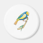 pájaro lindo del tit que se encarama imán para frigorifico