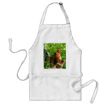 Pájaro orgulloso del pollo del gallo delantal