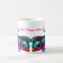 Pájaro personalizado del Punky - taza blanca clási