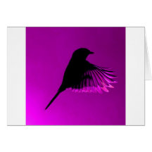 Pájaro púrpura divino felicitación