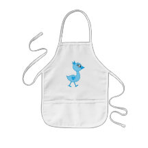 Pájaro que camina lindo, azul delantal