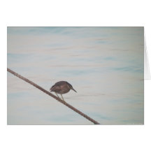 Pájaro que se coloca en una cuerda tarjetas