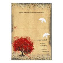 Pájaro rojo del amor de la paloma del árbol de la  comunicados personalizados