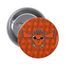 Pájaro rojo del dibujo animado del vuelo pins