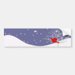Pájaro rojo del navidad pegatina de parachoque