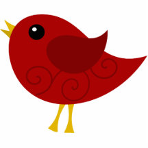 Pájaro rojo esculturas fotográficas