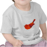 Pájaro rojo lindo camisetas