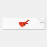 Pájaro rojo lindo etiqueta de parachoque