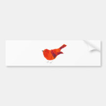 Pájaro rojo lindo etiqueta de parachoque