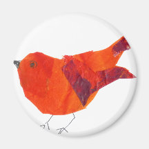 Pájaro rojo lindo imán para frigorifico