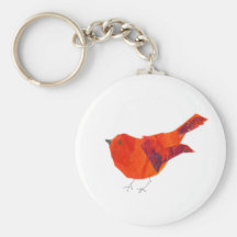 Pájaro rojo lindo llaveros personalizados