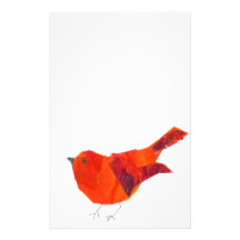 Pájaro rojo lindo papelería de diseño