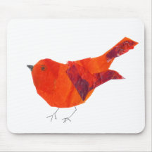 Pájaro rojo lindo tapete de ratón
