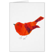 Pájaro rojo lindo tarjeton