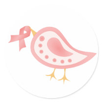 Pájaro rosado de la cinta pegatinas