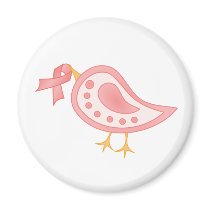 Pájaro rosado del imán de la felicidad imanes