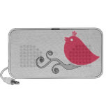Pájaro rosado en una rama enrrollada iPhone altavoces
