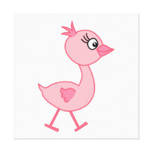 Pájaro rosado, un pájaro que camina lindo lona envuelta para galerias