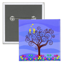 Pájaros amarillos en un árbol pin