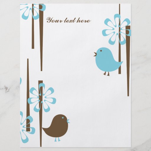 Pájaros amistosos en azul tarjetas informativas