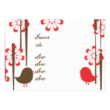 Pájaros amistosos en rojo plantillas de tarjetas de visita