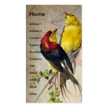 Pájaros antiguos plantilla de tarjeta personal
